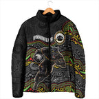 Custom Panthers Padded Jacket Warrior Mascot With Aboriginal Indigenous