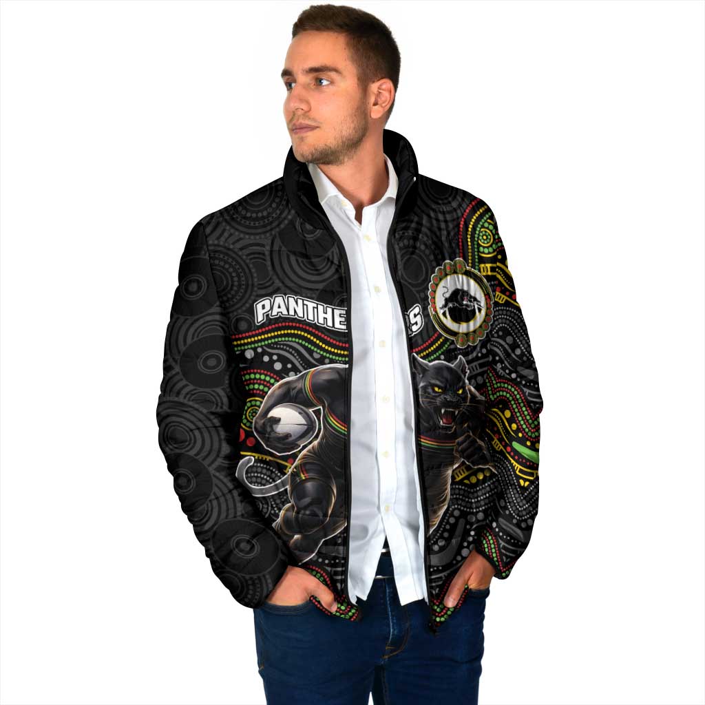 Custom Panthers Padded Jacket Warrior Mascot With Aboriginal Indigenous