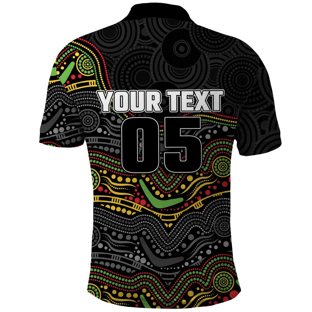 Custom Panthers Polo Shirt Warrior Mascot With Aboriginal Indigenous