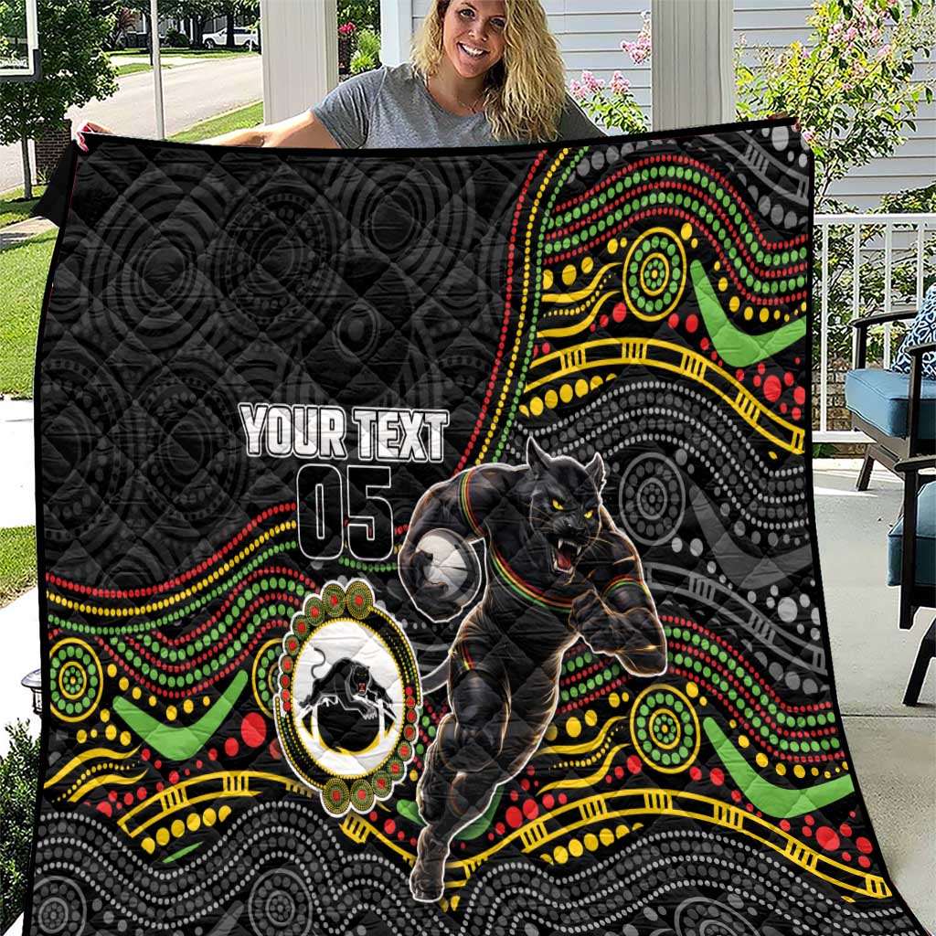 Custom Panthers Quilt Warrior Mascot With Aboriginal Indigenous