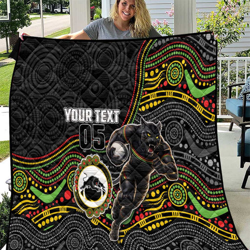 Custom Panthers Quilt Warrior Mascot With Aboriginal Indigenous
