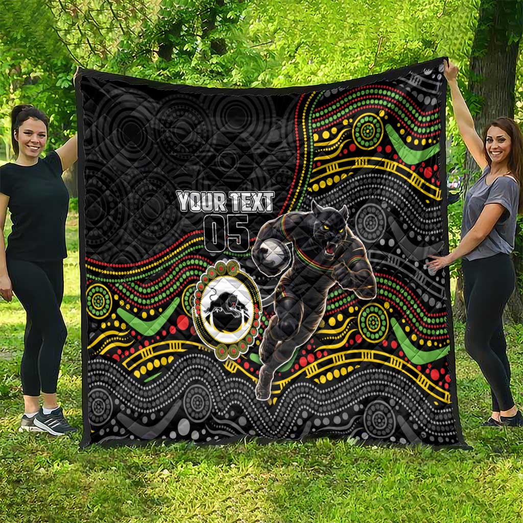 Custom Panthers Quilt Warrior Mascot With Aboriginal Indigenous