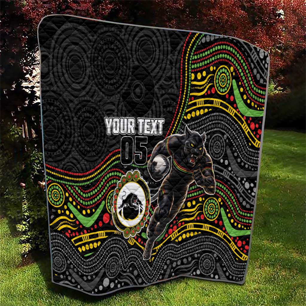Custom Panthers Quilt Warrior Mascot With Aboriginal Indigenous