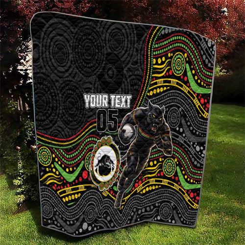 Custom Panthers Quilt Warrior Mascot With Aboriginal Indigenous