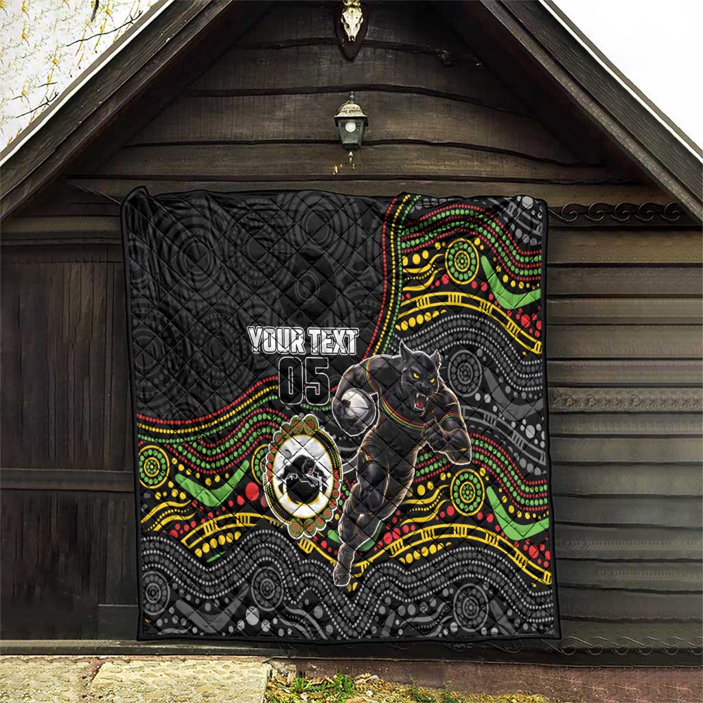 Custom Panthers Quilt Warrior Mascot With Aboriginal Indigenous