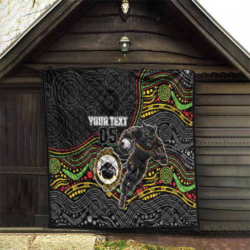 Custom Panthers Quilt Warrior Mascot With Aboriginal Indigenous