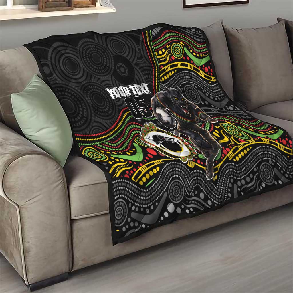 Custom Panthers Quilt Warrior Mascot With Aboriginal Indigenous