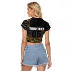 Custom Panthers Raglan Cropped T Shirt Warrior Mascot With Aboriginal Indigenous