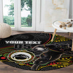 Custom Panthers Round Carpet Warrior Mascot With Aboriginal Indigenous