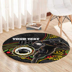 Custom Panthers Round Carpet Warrior Mascot With Aboriginal Indigenous