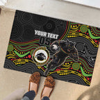 Custom Panthers Rubber Doormat Warrior Mascot With Aboriginal Indigenous