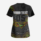Custom Panthers Scrub Top Warrior Mascot With Aboriginal Indigenous