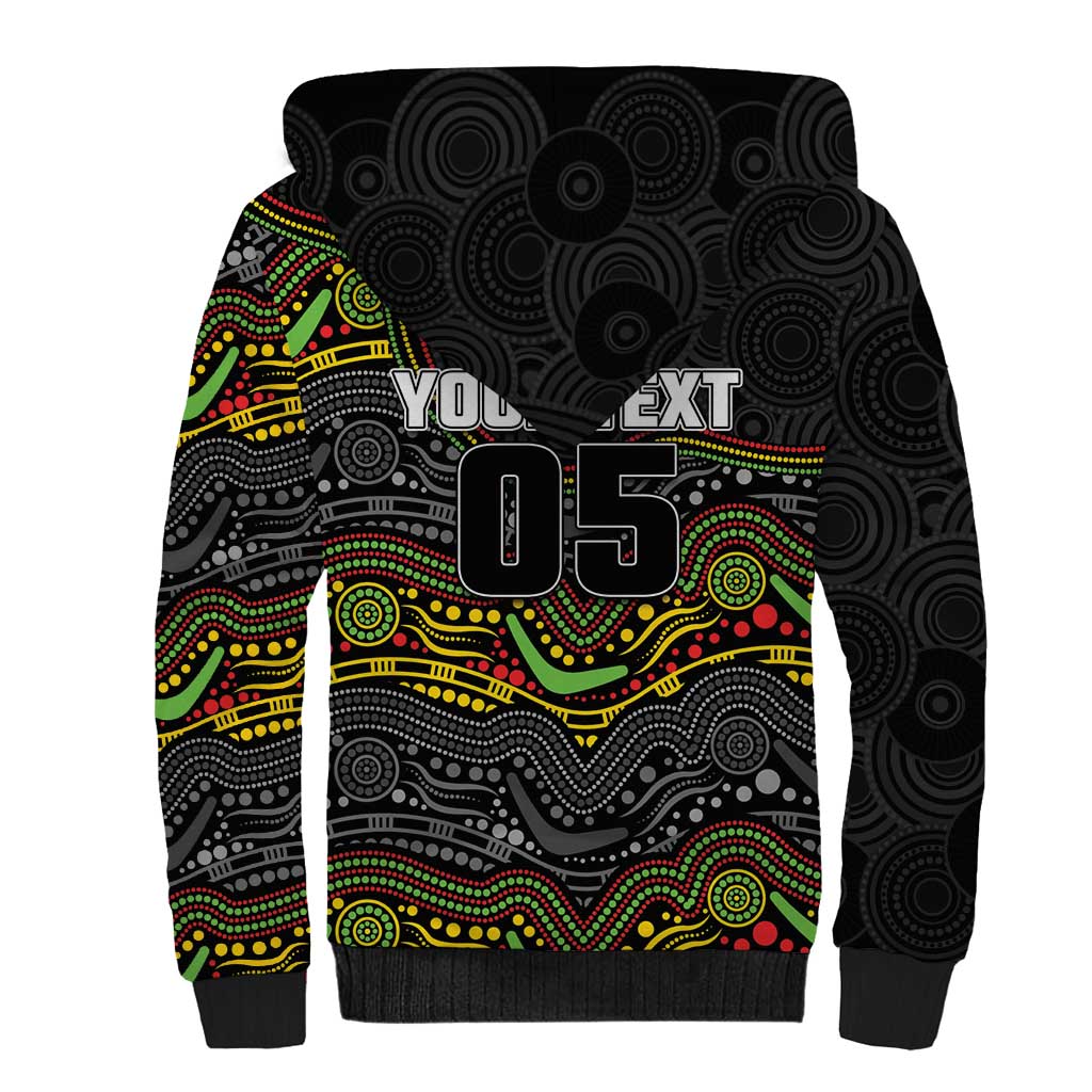 Custom Panthers Sherpa Hoodie Warrior Mascot With Aboriginal Indigenous