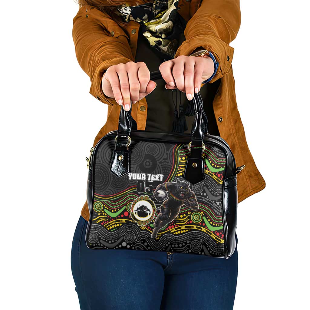 Custom Panthers Shoulder Handbag Warrior Mascot With Aboriginal Indigenous