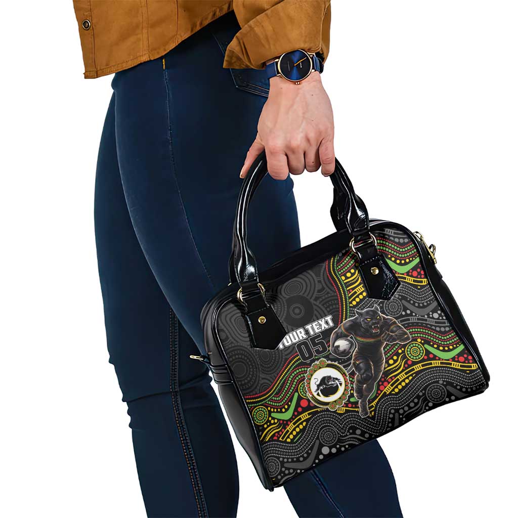 Custom Panthers Shoulder Handbag Warrior Mascot With Aboriginal Indigenous