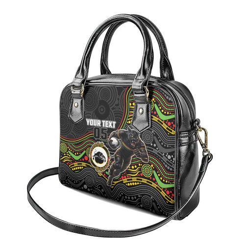 Custom Panthers Shoulder Handbag Warrior Mascot With Aboriginal Indigenous