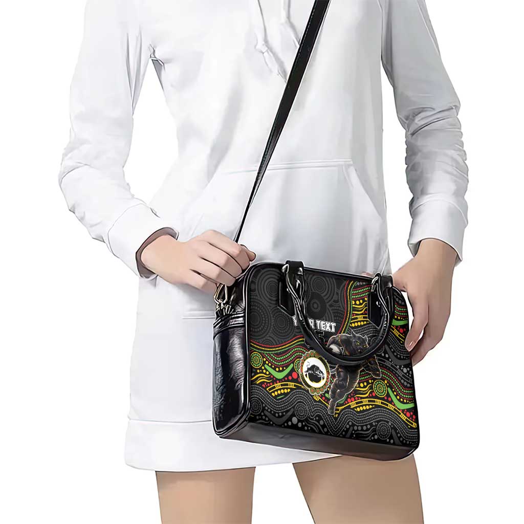 Custom Panthers Shoulder Handbag Warrior Mascot With Aboriginal Indigenous