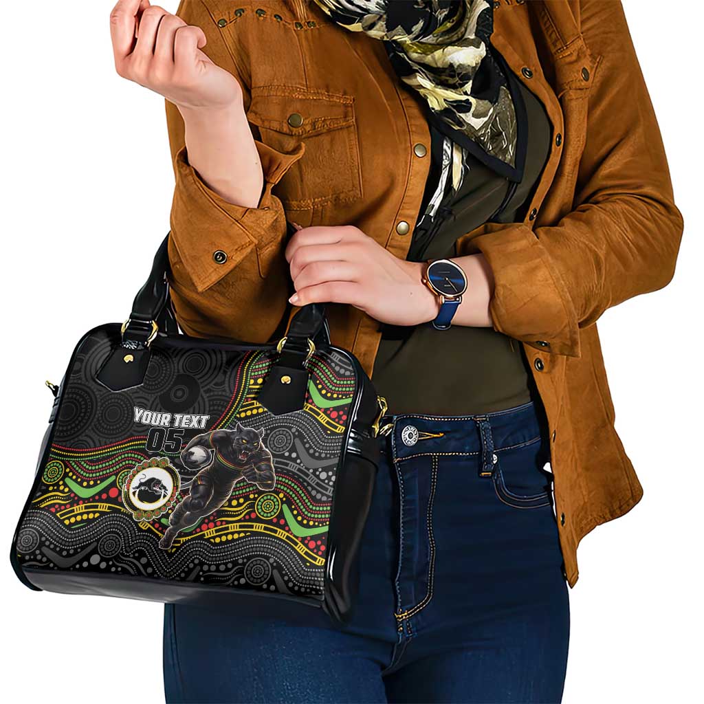 Custom Panthers Shoulder Handbag Warrior Mascot With Aboriginal Indigenous