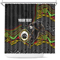 Custom Panthers Shower Curtain Warrior Mascot With Aboriginal Indigenous