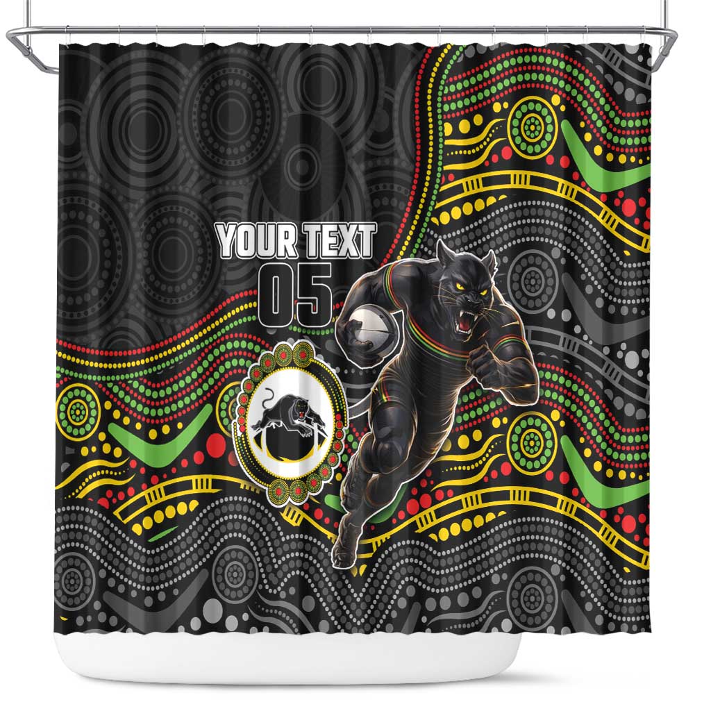 Custom Panthers Shower Curtain Warrior Mascot With Aboriginal Indigenous