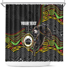 Custom Panthers Shower Curtain Warrior Mascot With Aboriginal Indigenous