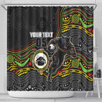 Custom Panthers Shower Curtain Warrior Mascot With Aboriginal Indigenous