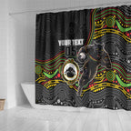 Custom Panthers Shower Curtain Warrior Mascot With Aboriginal Indigenous