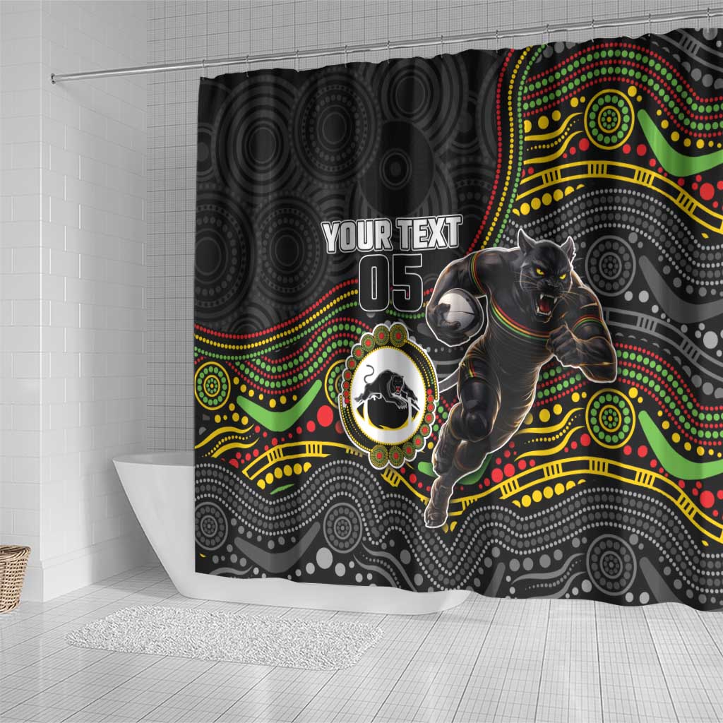 Custom Panthers Shower Curtain Warrior Mascot With Aboriginal Indigenous