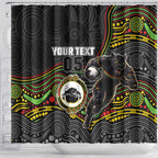 Custom Panthers Shower Curtain Warrior Mascot With Aboriginal Indigenous
