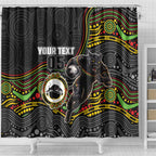 Custom Panthers Shower Curtain Warrior Mascot With Aboriginal Indigenous