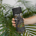Custom Panthers Skinny Tumbler Warrior Mascot With Aboriginal Indigenous