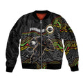 Custom Panthers Sleeve Zip Bomber Jacket Warrior Mascot With Aboriginal Indigenous
