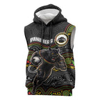 Custom Panthers Sleeveless Hoodie Warrior Mascot With Aboriginal Indigenous