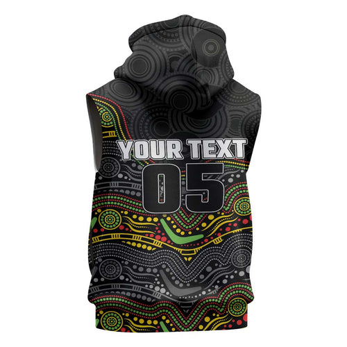 Custom Panthers Sleeveless Hoodie Warrior Mascot With Aboriginal Indigenous