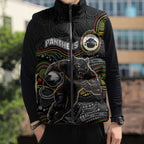 Custom Panthers Sleeveless Puffer Jacket Warrior Mascot With Aboriginal Indigenous