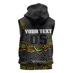 Custom Panthers Sleeveless Zip Hoodie Warrior Mascot With Aboriginal Indigenous
