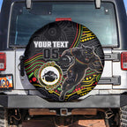Custom Panthers Spare Tire Cover Warrior Mascot With Aboriginal Indigenous