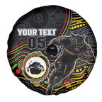 Custom Panthers Spare Tire Cover Warrior Mascot With Aboriginal Indigenous