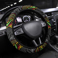 Panthers Steering Wheel Cover Warrior Mascot With Aboriginal Indigenous