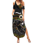 Custom Panthers Summer Maxi Dress Warrior Mascot With Aboriginal Indigenous