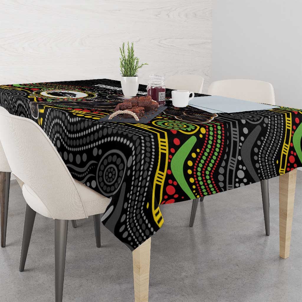 Custom Panthers Tablecloth Warrior Mascot With Aboriginal Indigenous