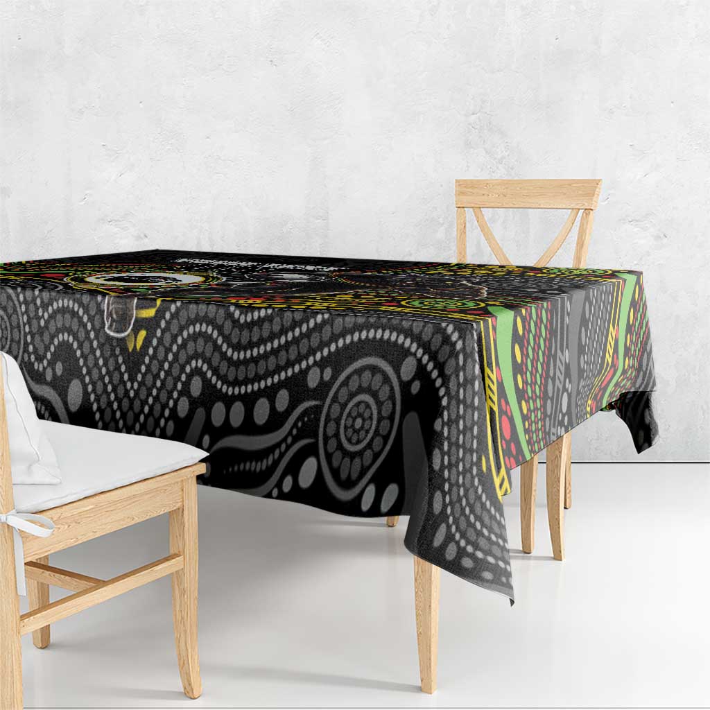 Custom Panthers Tablecloth Warrior Mascot With Aboriginal Indigenous