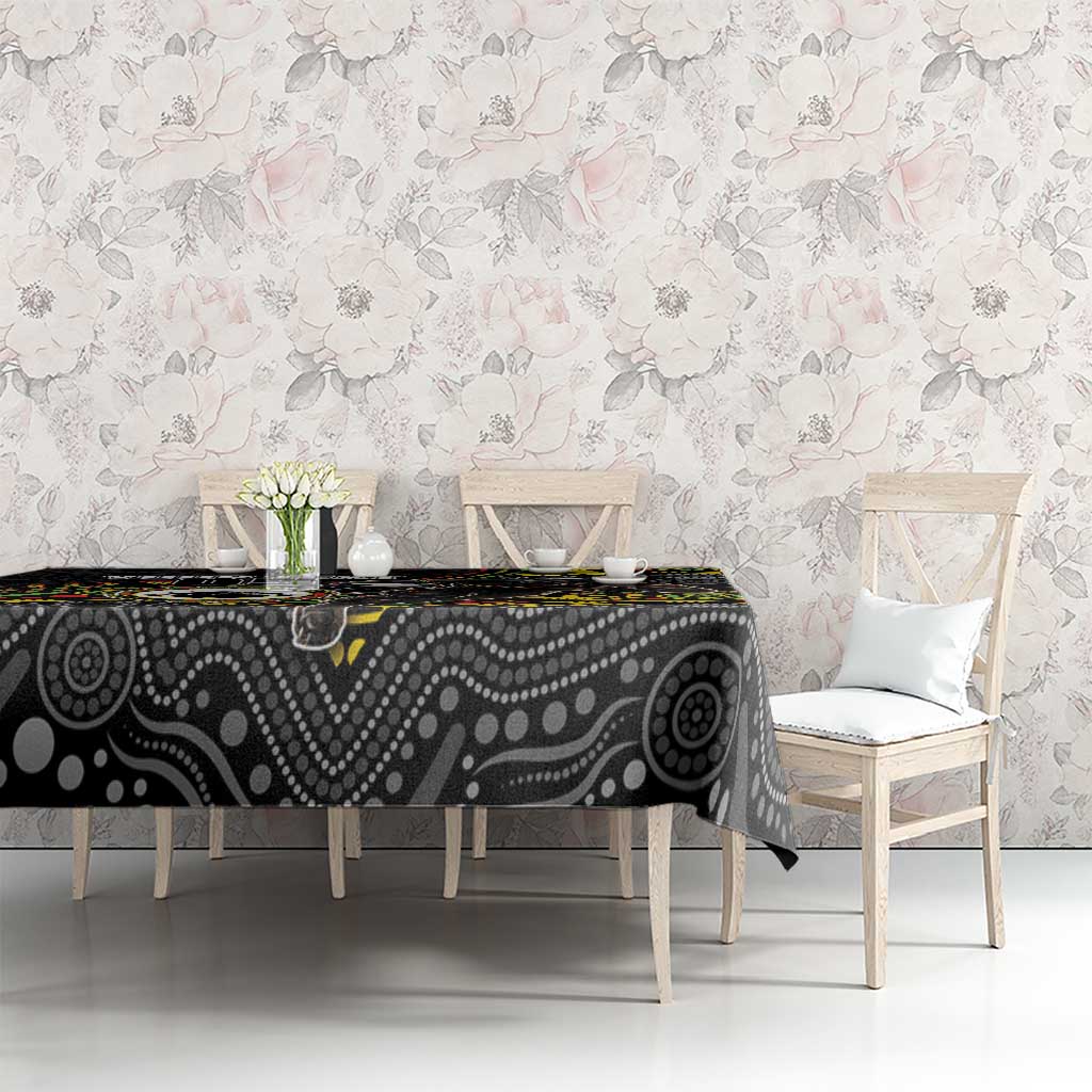 Custom Panthers Tablecloth Warrior Mascot With Aboriginal Indigenous