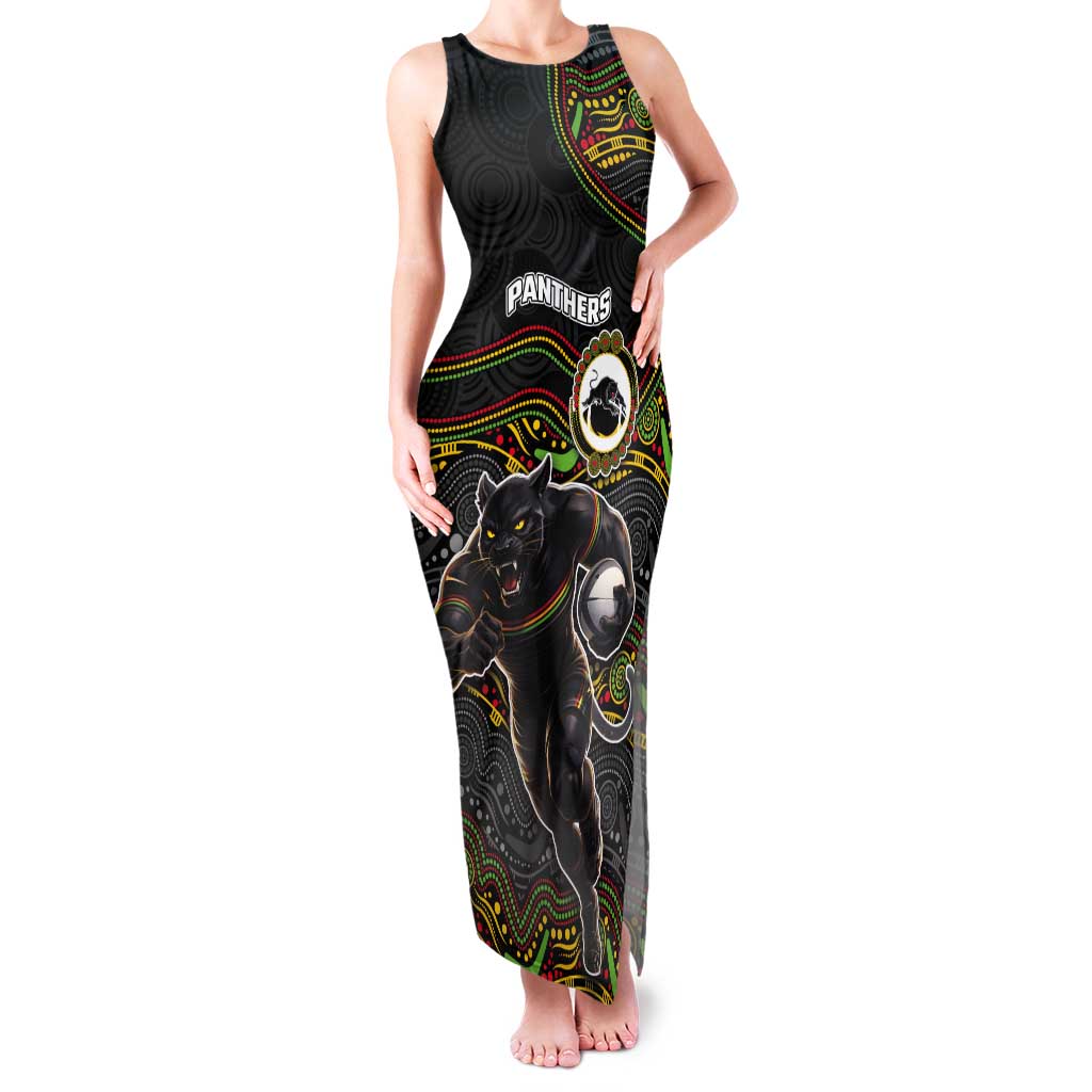 Custom Panthers Tank Maxi Dress Warrior Mascot With Aboriginal Indigenous