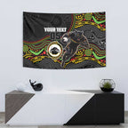 Custom Panthers Tapestry Warrior Mascot With Aboriginal Indigenous