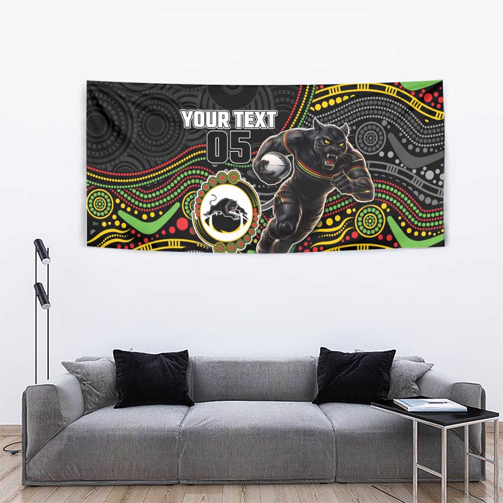 Custom Panthers Tapestry Warrior Mascot With Aboriginal Indigenous