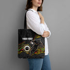 Custom Panthers Tote Bag Warrior Mascot With Aboriginal Indigenous
