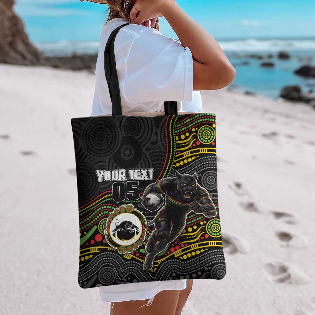 Custom Panthers Tote Bag Warrior Mascot With Aboriginal Indigenous