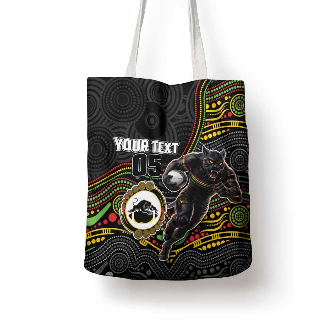 Custom Panthers Tote Bag Warrior Mascot With Aboriginal Indigenous
