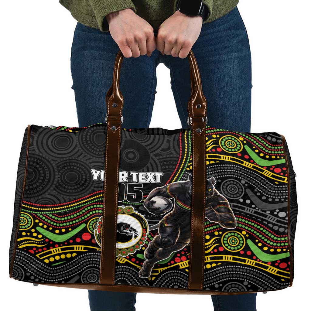 Custom Panthers Travel Bag Warrior Mascot With Aboriginal Indigenous